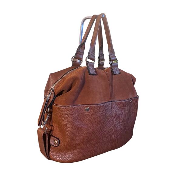 Ampere Creations Ali Vegan Leather Satchel Bag Brown Crossbody Tote PETA apprvd - Picture 6 of 10